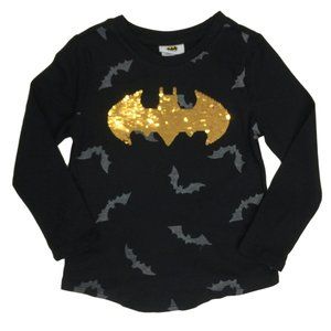 Girl's Batgirl Flip Sequin Long-Sleeve Shirt